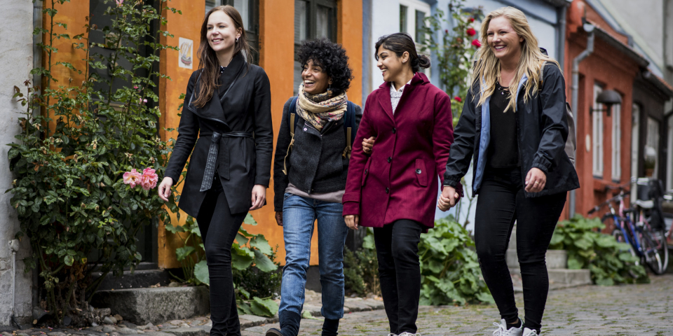 Smiling students in Aarhus