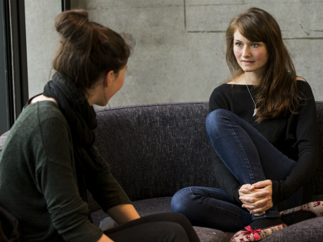 Students hanging around at Campus Herning