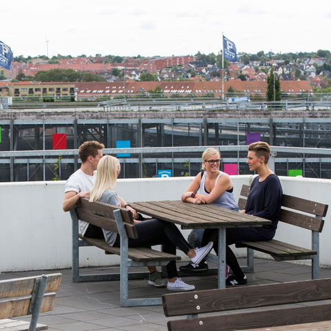 Terrace on the roof of Campus Randers