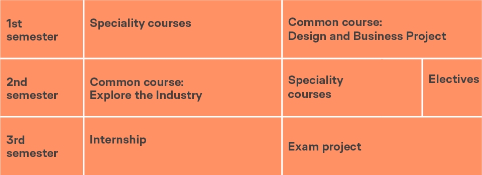 Structure of the Design and Business study programme