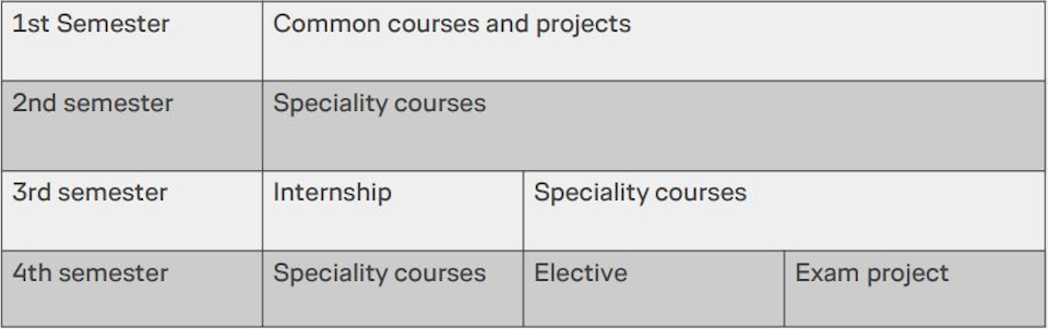 Structure of the Design, Technology and Business programme